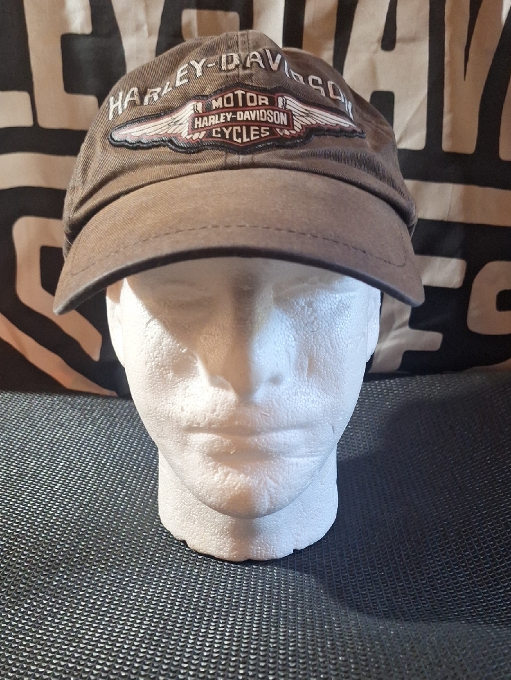 Harley-Davidson Brown and White Embroidered Logo Cap